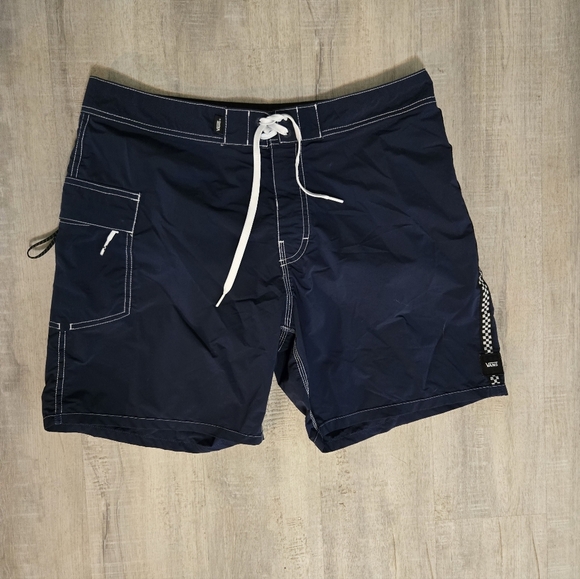 Vans shorts mens 32 striped swim trunks Blue - Picture 1 of 10